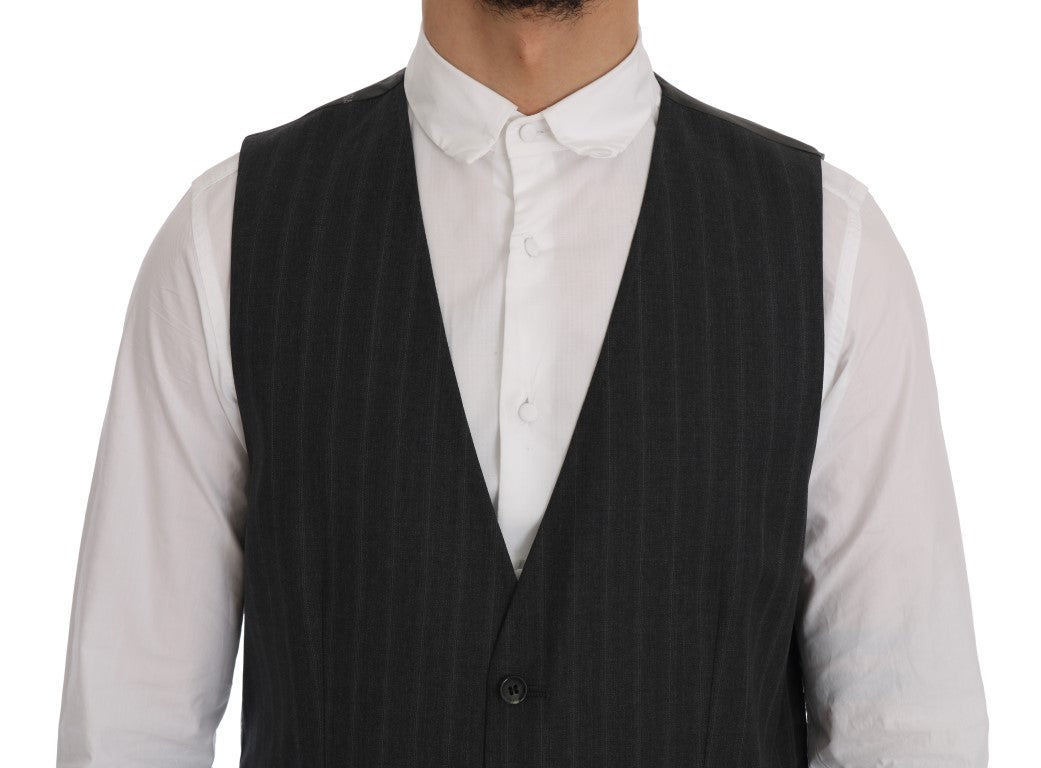 Dolce &amp; Gabbana Grey STAFF Wool Stretch Vest