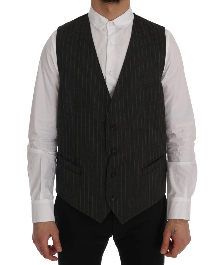 Dolce &amp; Gabbana Grey STAFF Wool Stretch Vest