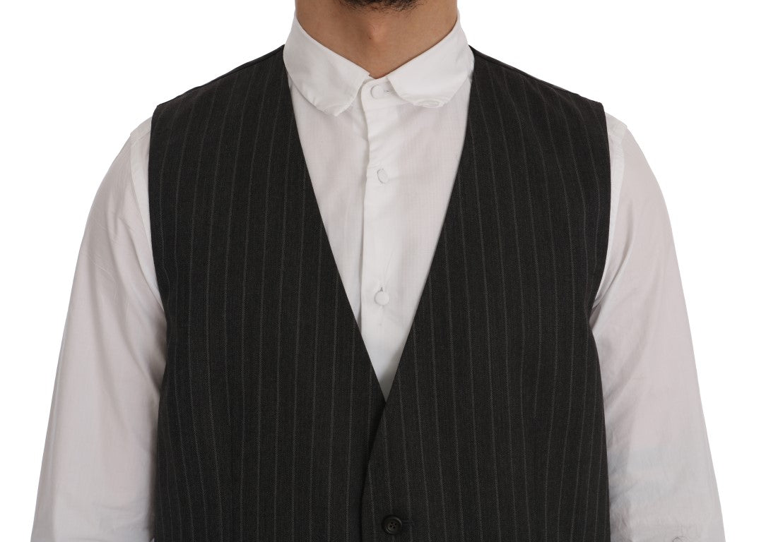 Dolce &amp; Gabbana Grey STAFF Wool Stretch Vest