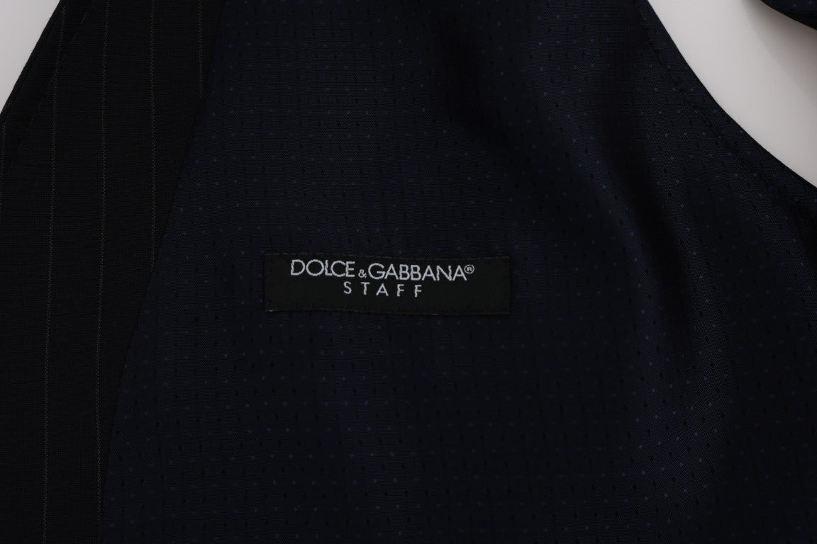 Dolce &amp; Gabbana Blaue STAFF-Wollstretchweste