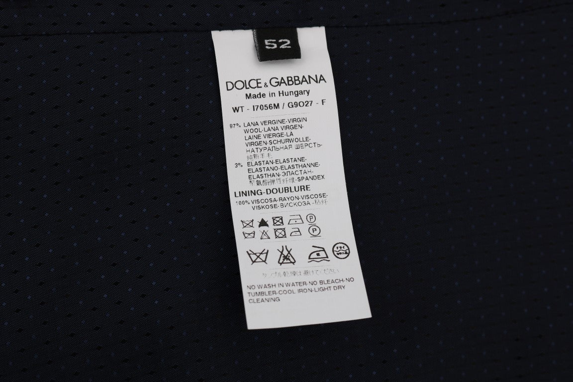 Dolce &amp; Gabbana Blue STAFF Wool Stretch Vest