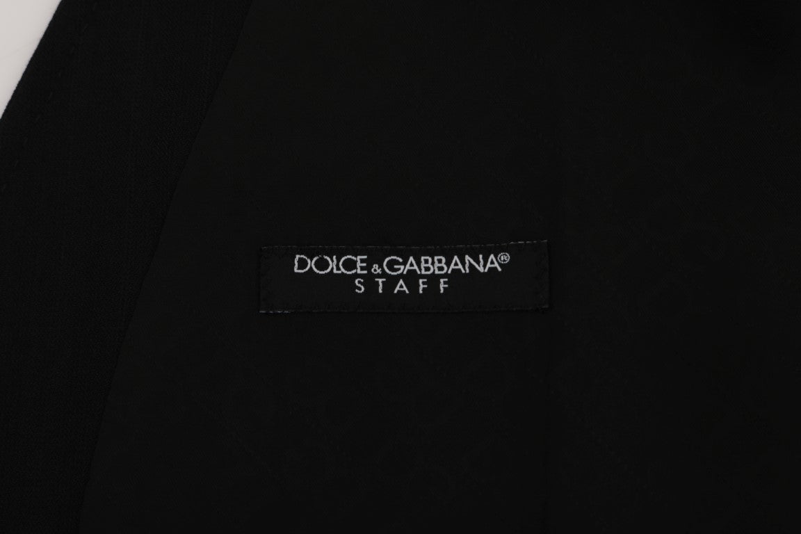 Dolce &amp; Gabbana Black STAFF Wool Stretch Vest