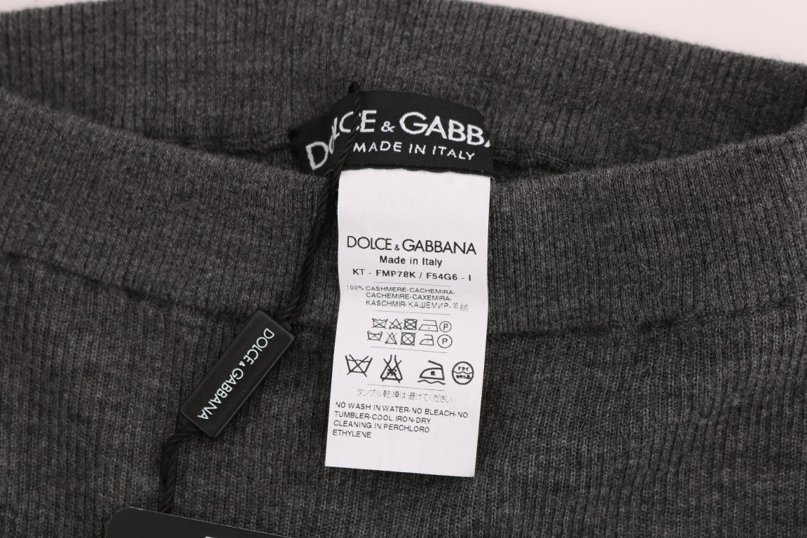 Dolce &amp; Gabbana Grey Cashmere Stretch Tights