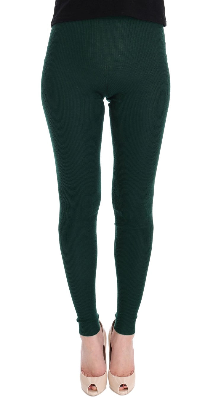 Dolce &amp; Gabbana Green Cashmere Stretch Tights