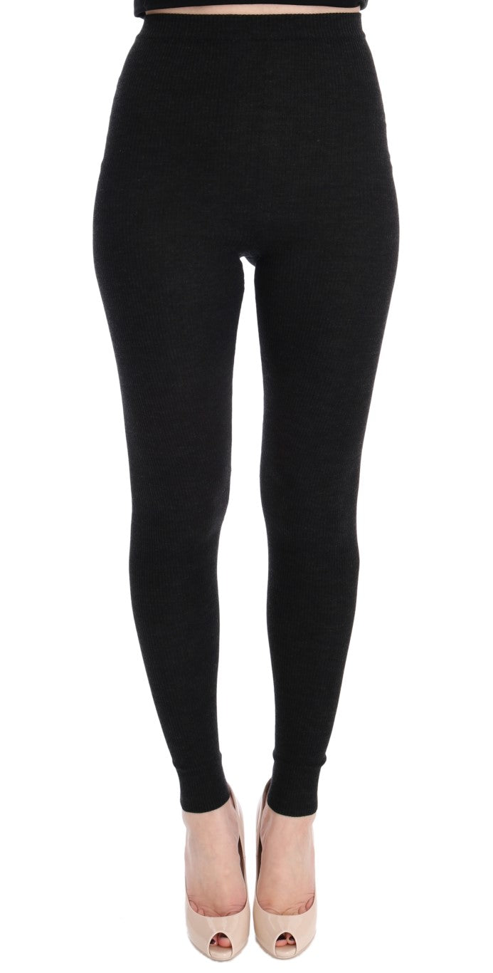 Dolce &amp; Gabbana Grey Wool Stretch Tights