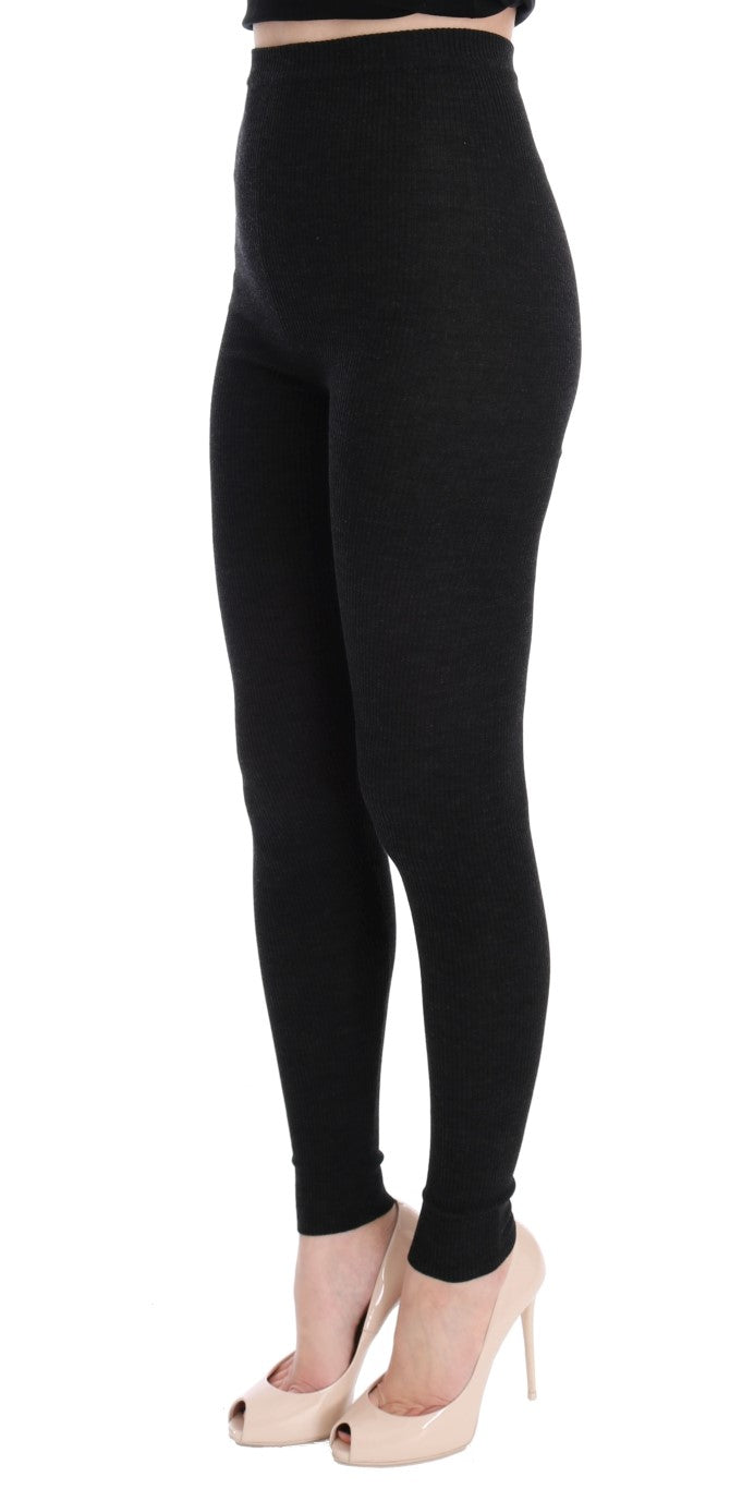 Dolce &amp; Gabbana Grey Wool Stretch Tights