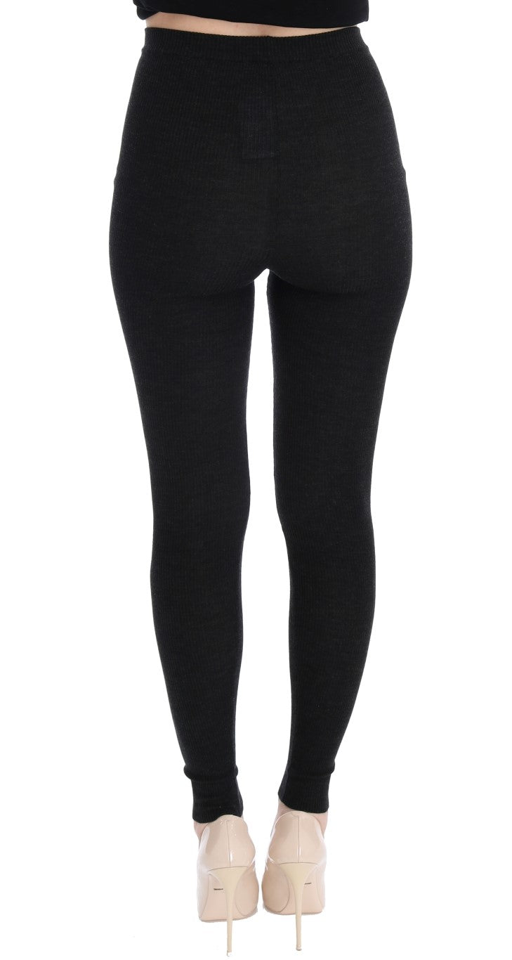 Dolce &amp; Gabbana Grey Wool Stretch Tights