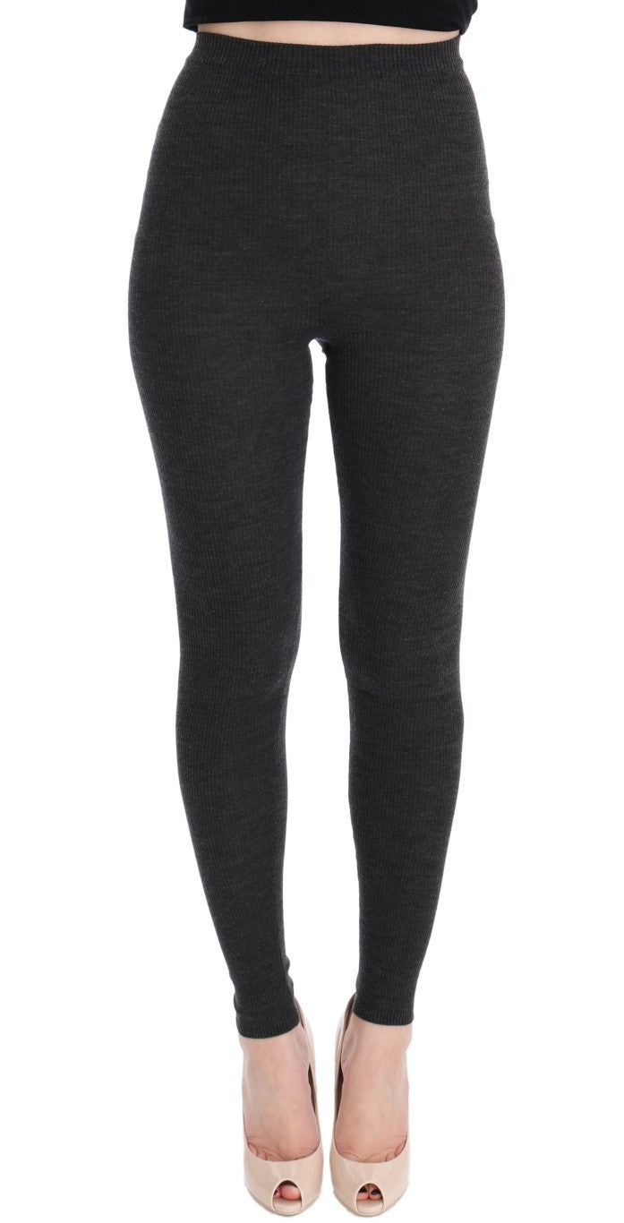 Dolce &amp; Gabbana Grey Wool Stretch Tights