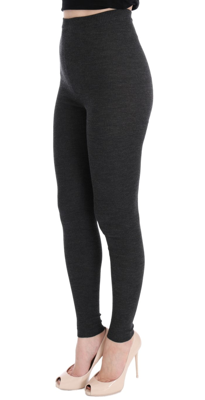 Dolce &amp; Gabbana Grey Wool Stretch Tights