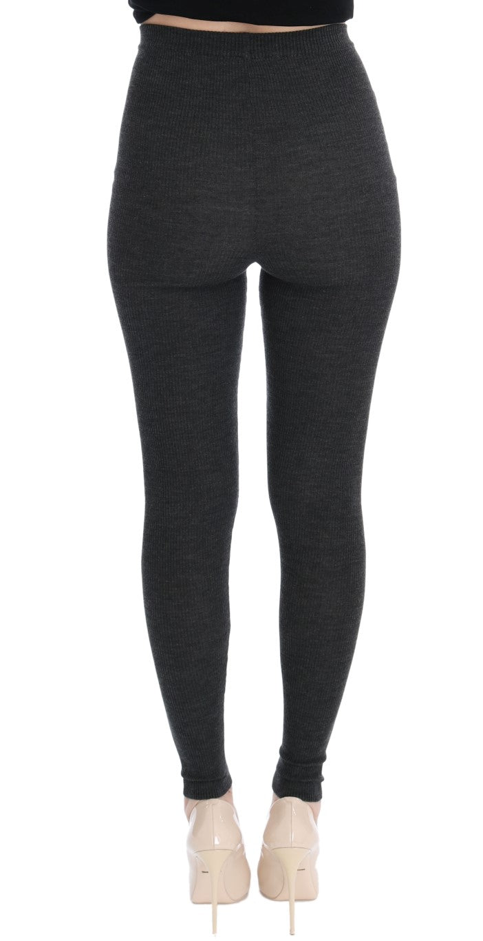 Dolce &amp; Gabbana Grey Wool Stretch Tights