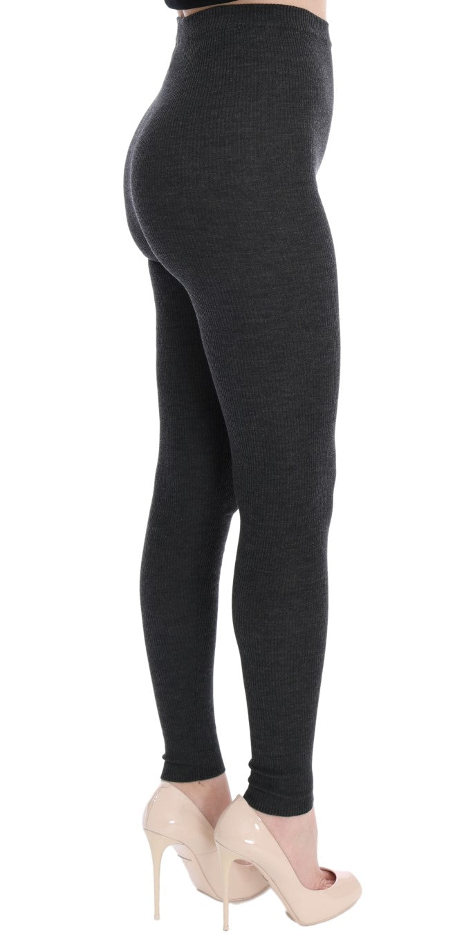 Dolce &amp; Gabbana Grey Wool Stretch Tights