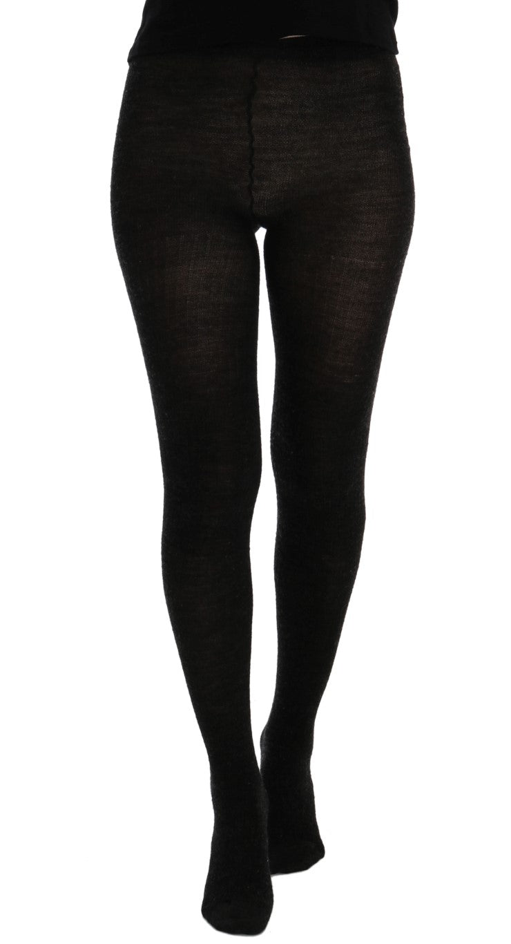 Dolce &amp; Gabbana Grey Wool Blend Stretch Tights