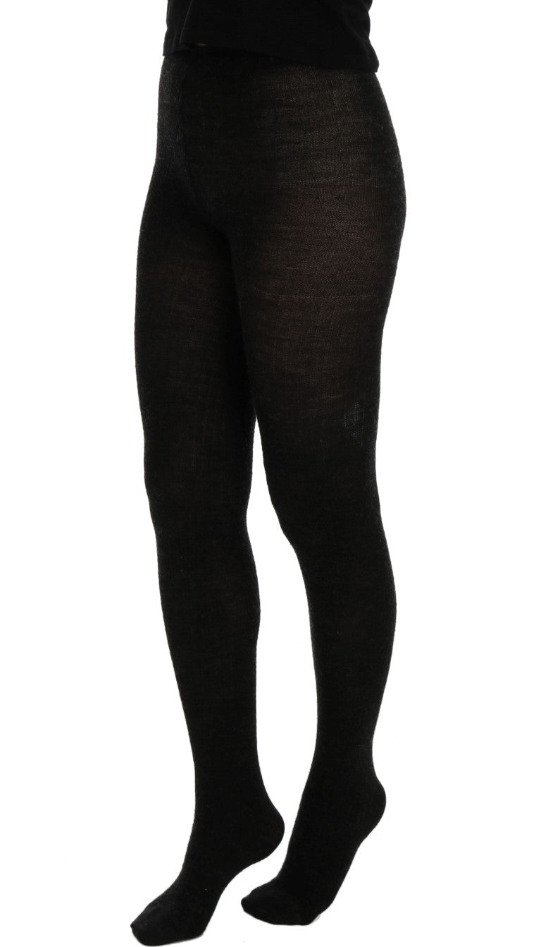 Dolce &amp; Gabbana Grey Wool Blend Stretch Tights