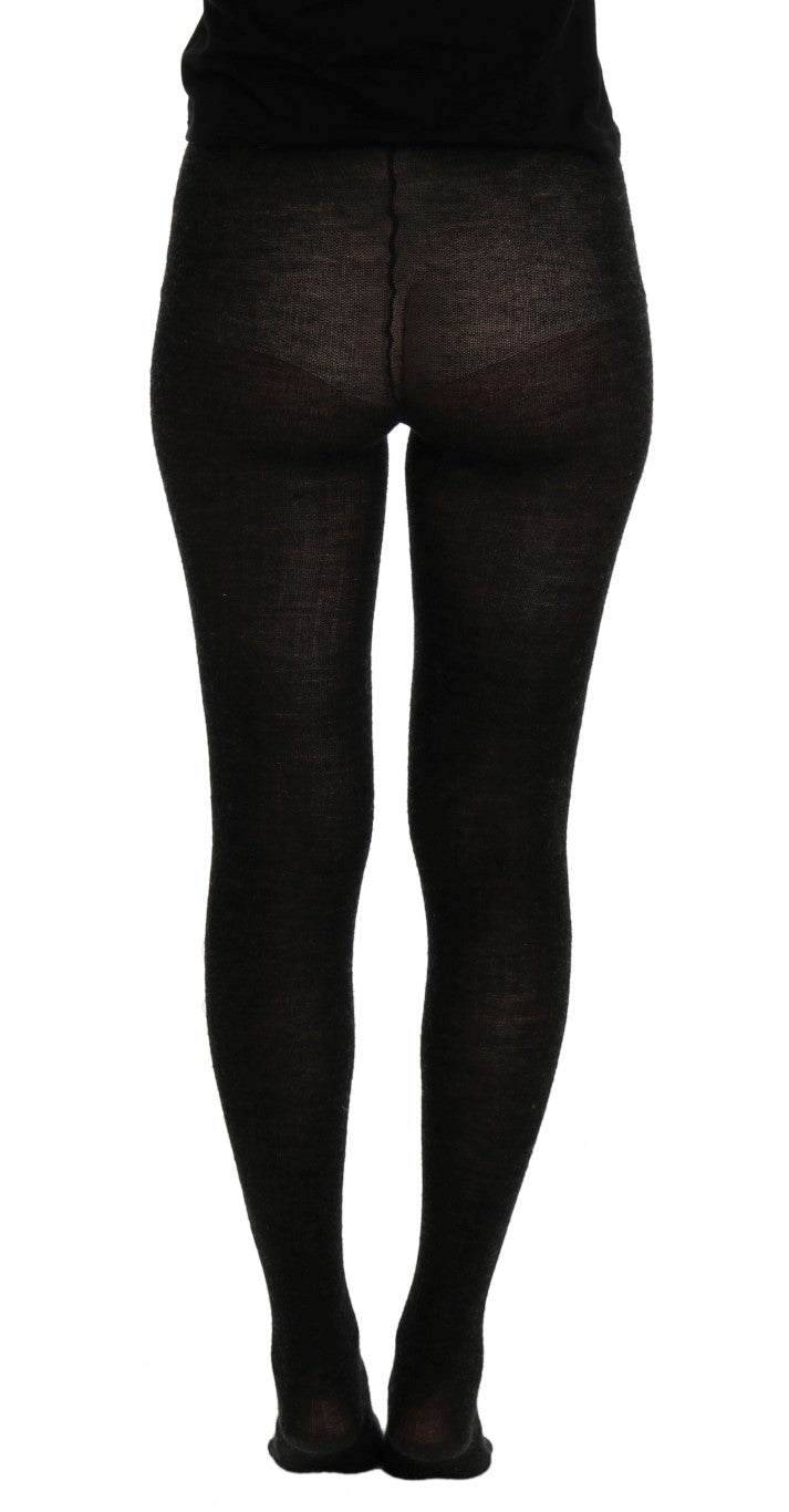 Dolce &amp; Gabbana Grey Wool Blend Stretch Tights