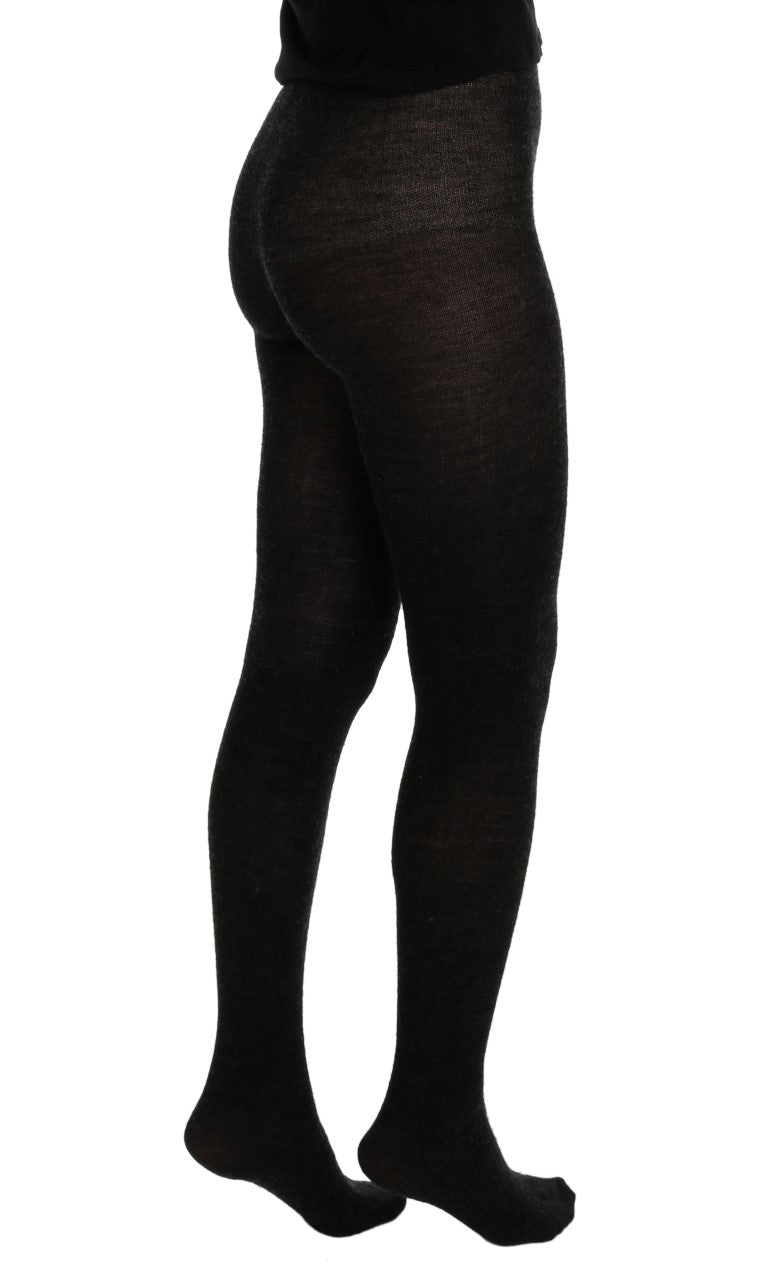 Dolce &amp; Gabbana Grey Wool Blend Stretch Tights