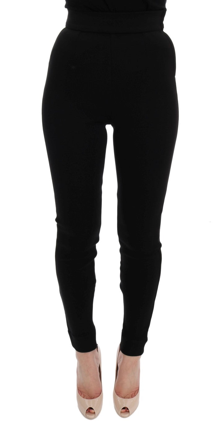 Dolce &amp; Gabbana Black High Waist Stretch Tights