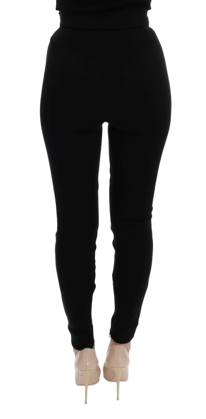 Dolce &amp; Gabbana Black High Waist Stretch Tights