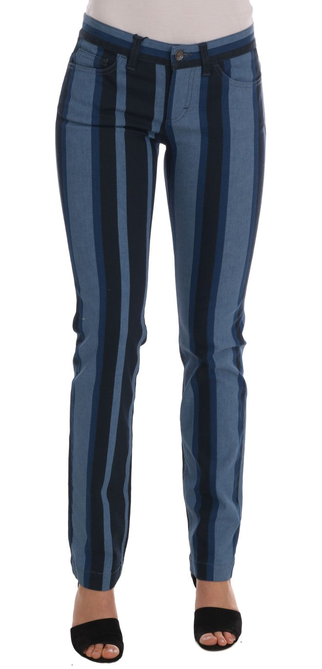 Dolce &amp; Gabbana Blue GIRLY Striped Cotton Jeans