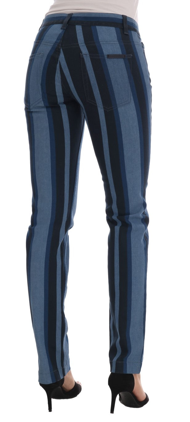 Dolce &amp; Gabbana Blue GIRLY Striped Cotton Jeans