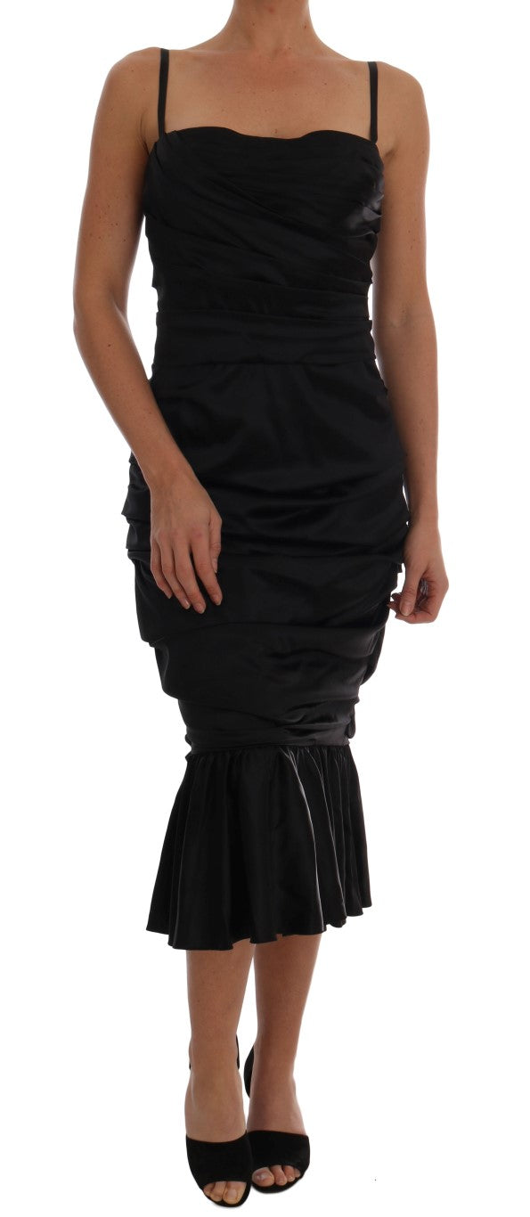 Dolce &amp; Gabbana Black Mermaid Ruched Gown Dress