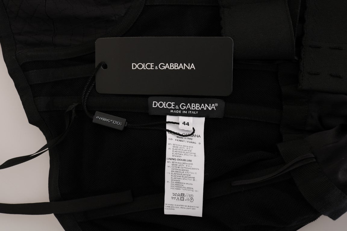 Dolce &amp; Gabbana – Schwarzes, gerüschtes Kleid im Meerjungfrau-Stil