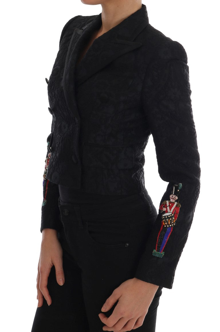 Dolce &amp; Gabbana Black Brocade Blazer Jacket