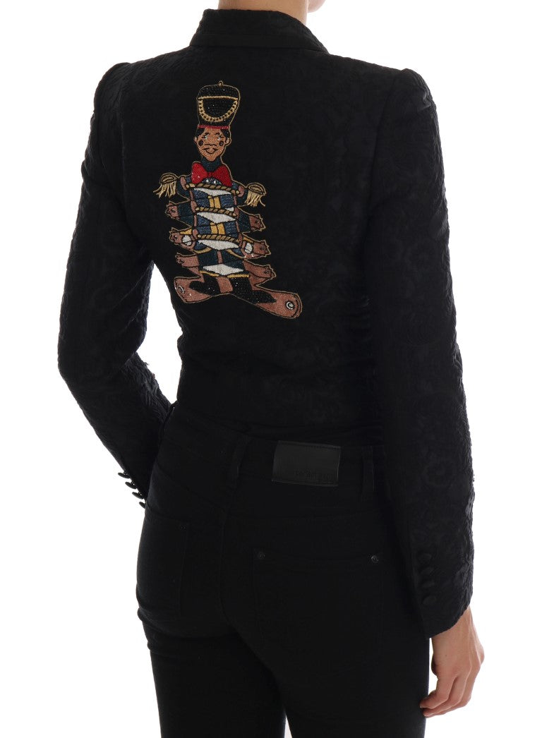 Dolce &amp; Gabbana Black Brocade Blazer Jacket