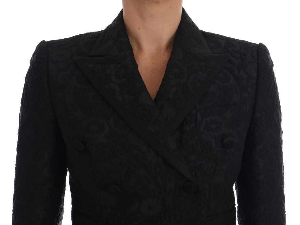 Dolce &amp; Gabbana Black Brocade Blazer Jacket