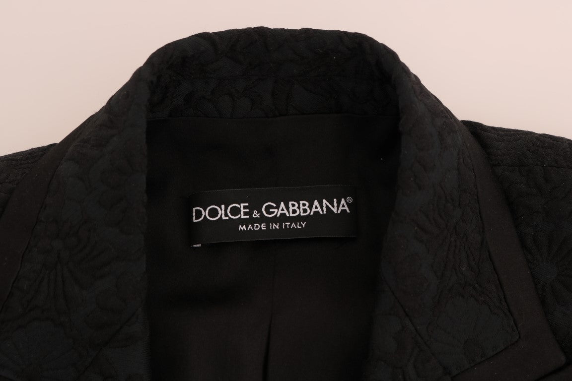 Dolce &amp; Gabbana Black Brocade Blazer Jacket