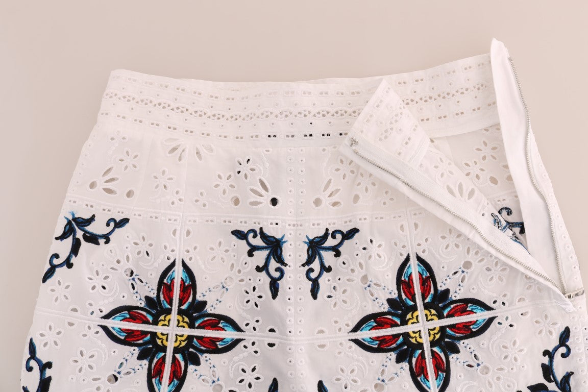 Dolce &amp; Gabbana – mehrfarbige Caprihose mit Majolika-Ausschnitt