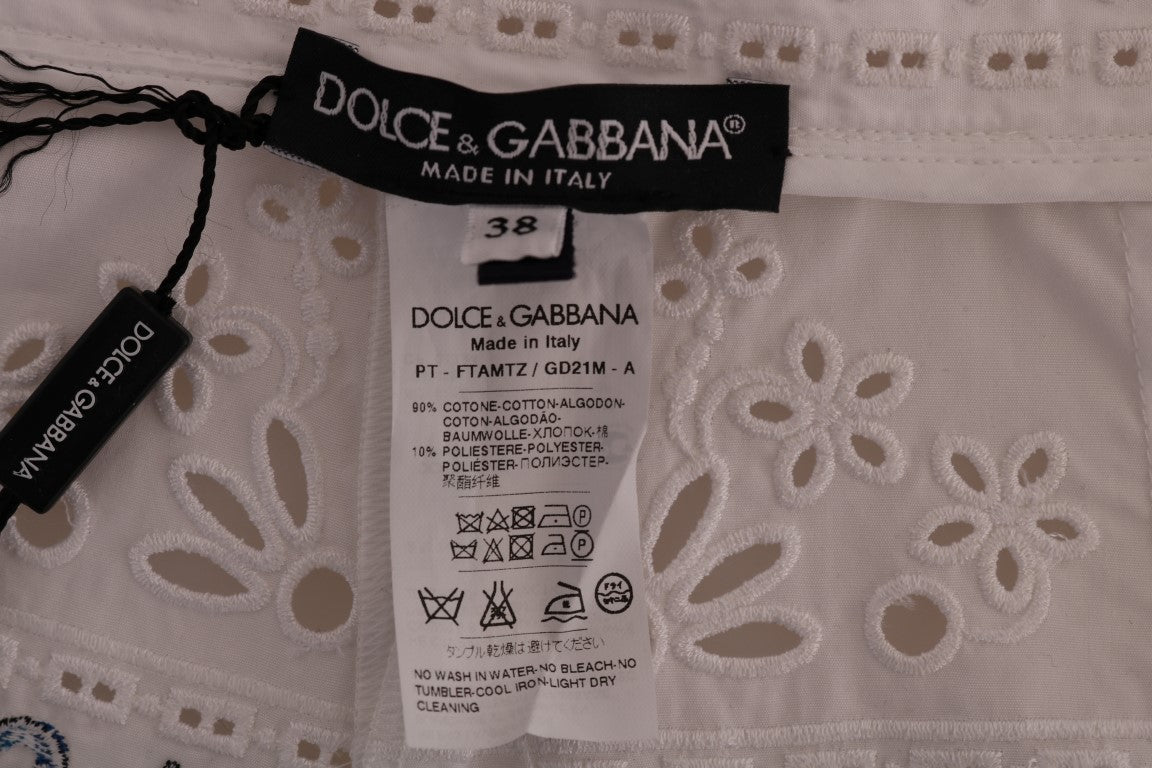 Dolce &amp; Gabbana Mulicolor Majolica Cutout Capri Pants