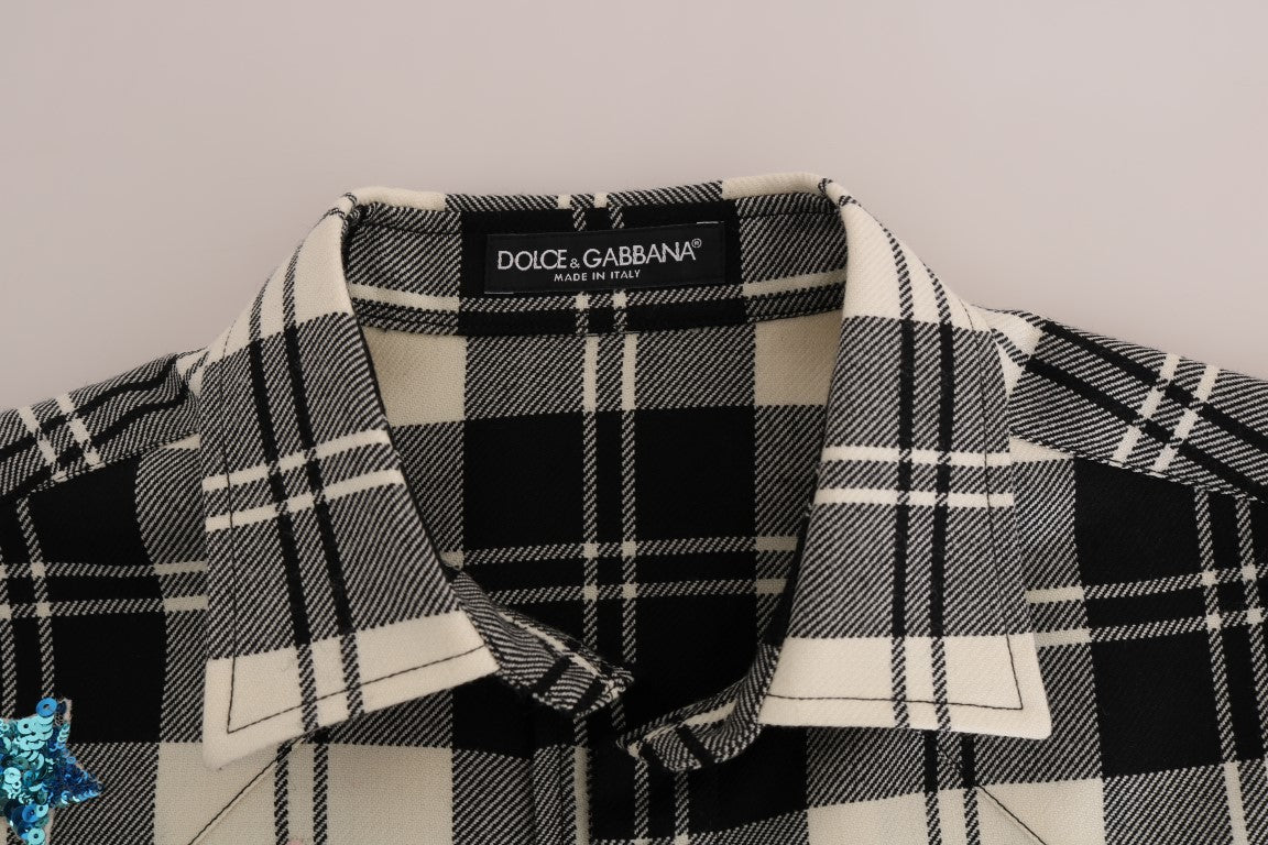 Dolce &amp; Gabbana Schwarz-weißes Märchenkristallhemd