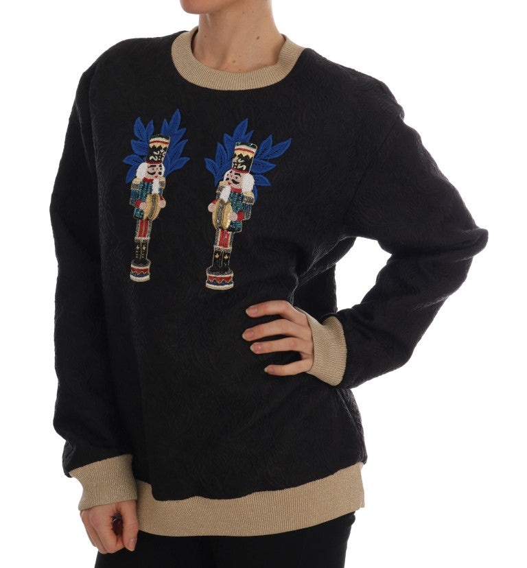 Dolce &amp; Gabbana Black Fairy Tale Brocade Zipper Sweater