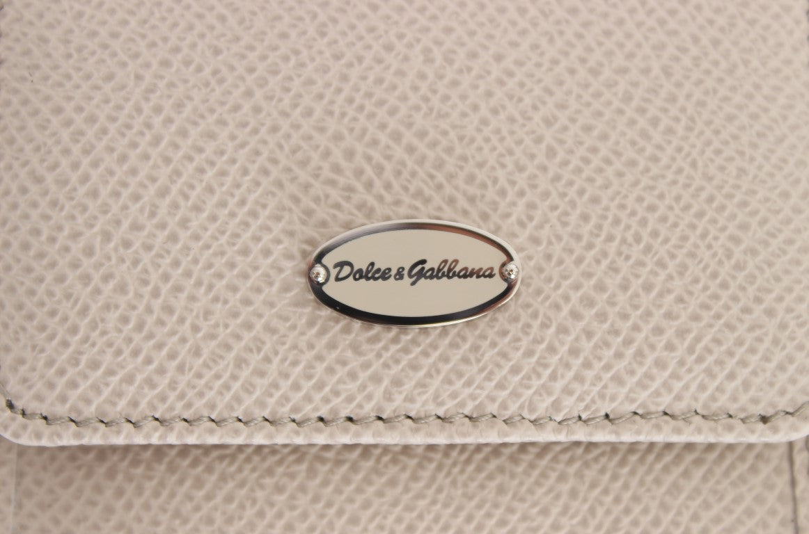 Dolce &amp; Gabbana Portemonnaie aus weißem Dauphine-Leder