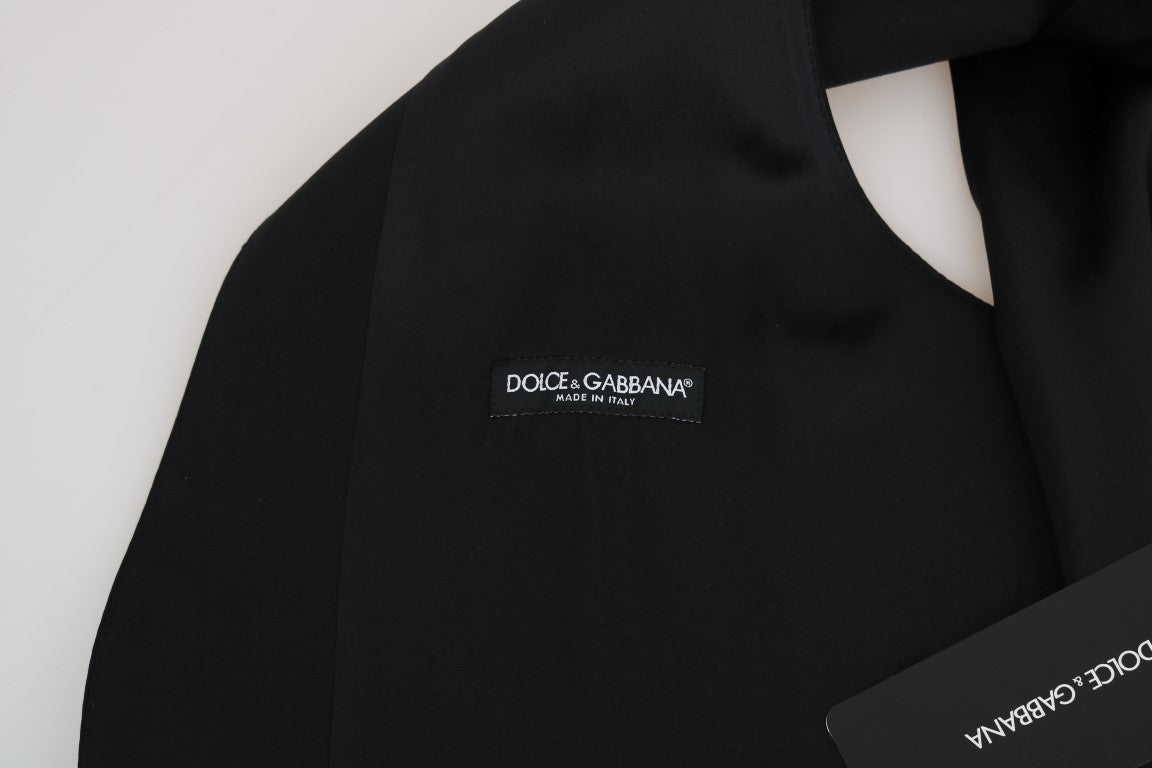 Dolce &amp; Gabbana Black Wool Silk Vest