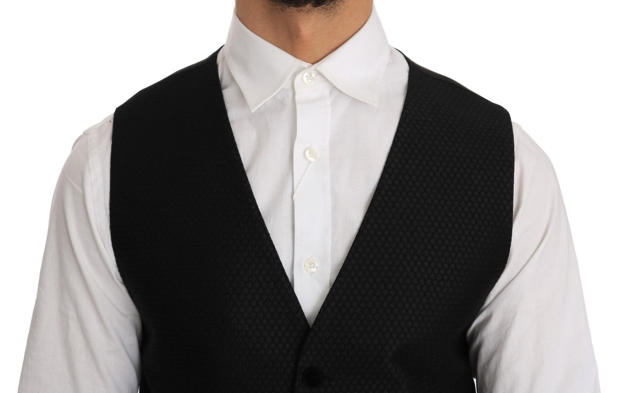 Dolce &amp; Gabbana Black Polka Dot Pattern Vest