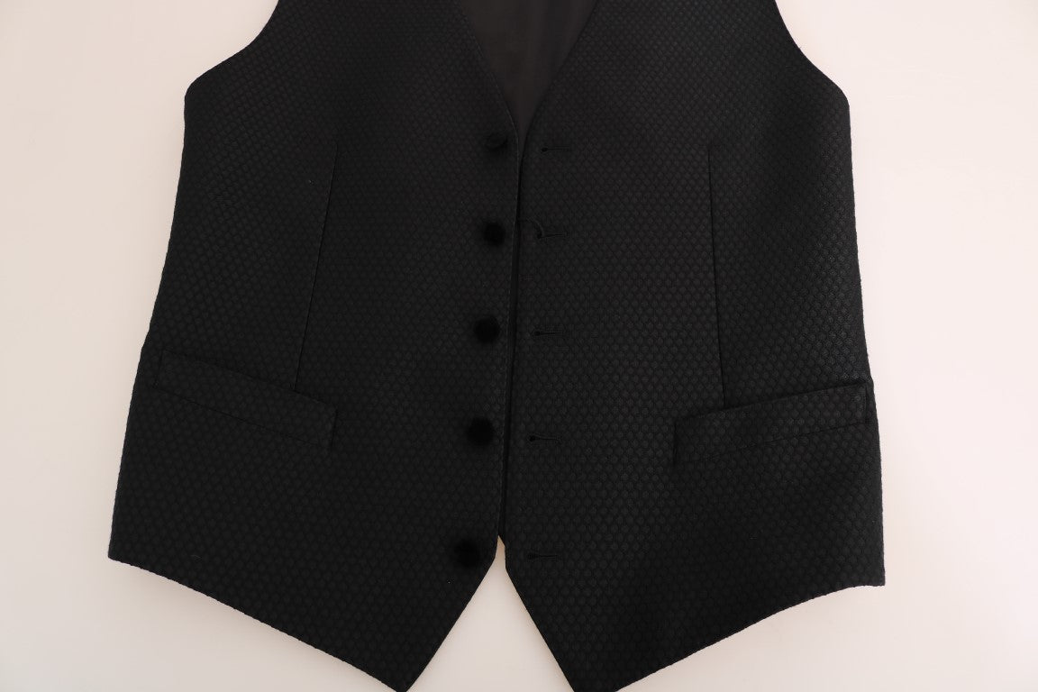 Dolce &amp; Gabbana Black Polka Dot Pattern Vest