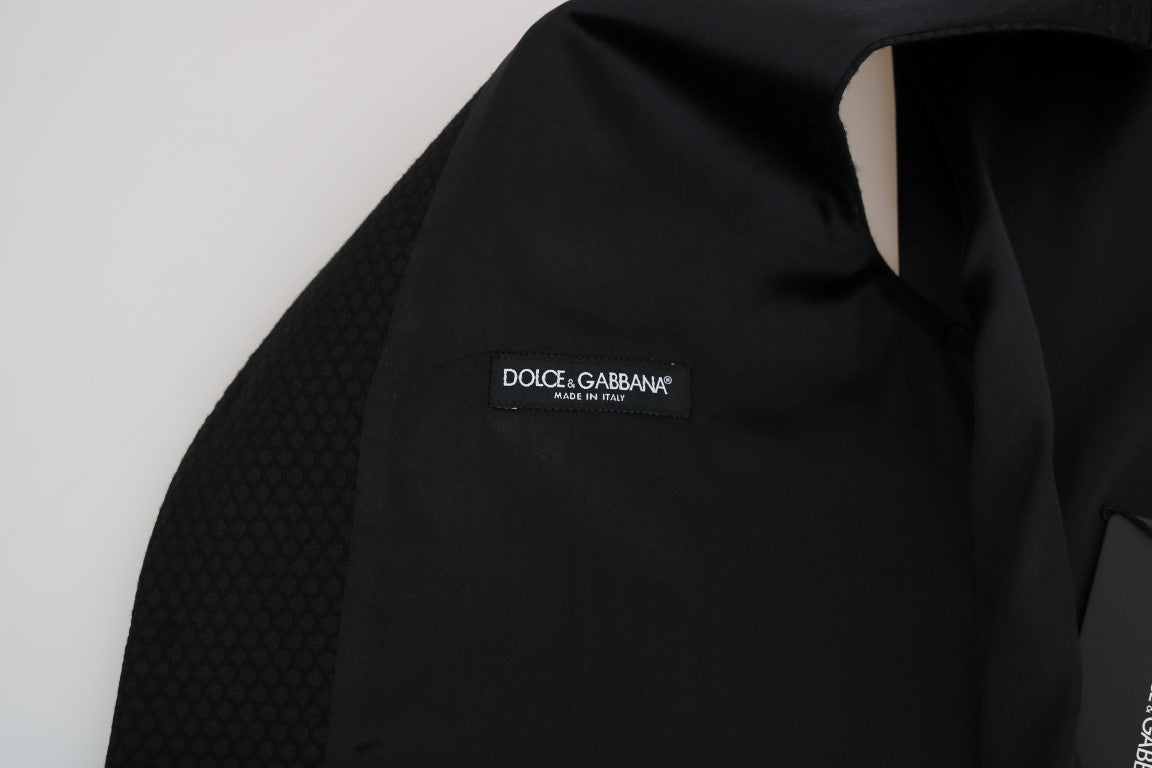 Dolce & Gabbana Elegant Polka Dot Black Dress Vest