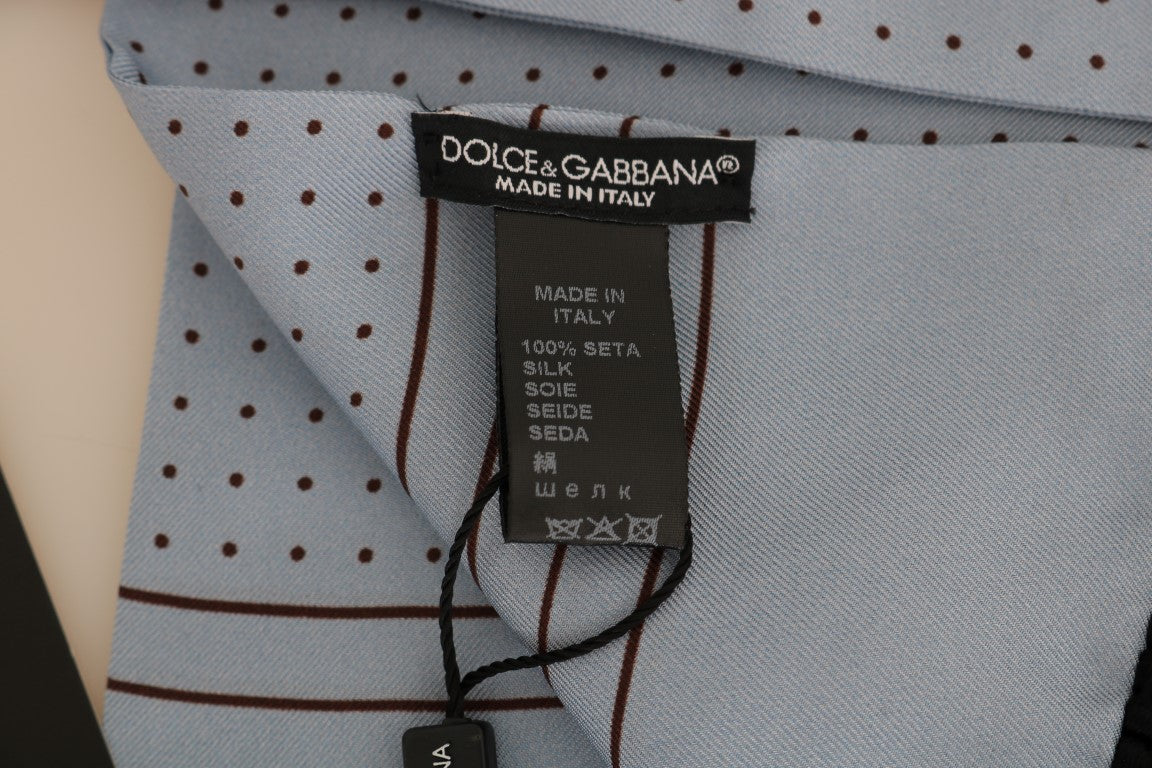 Dolce &amp; Gabbana Blauer gepunkteter Seidenschal