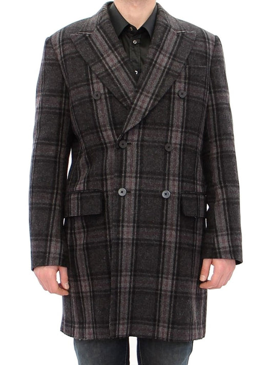 Dolce &amp; Gabbana Grey Double Breasted Coat Jacket