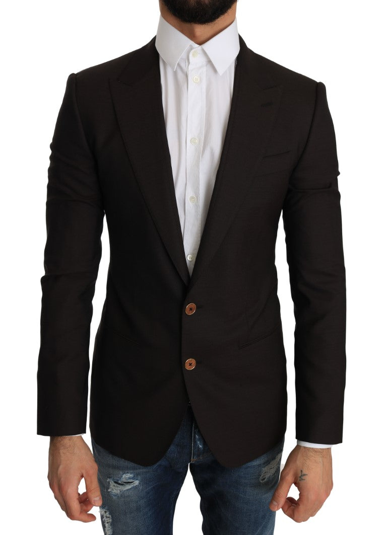 Dolce &amp; Gabbana Brauner SICILIA-Jacken-Mantel-Blazer aus Wolle