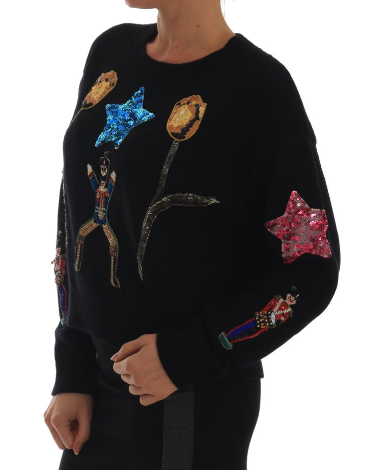 Dolce &amp; Gabbana Fairy Tale Crystal Black Kaschmirpullover