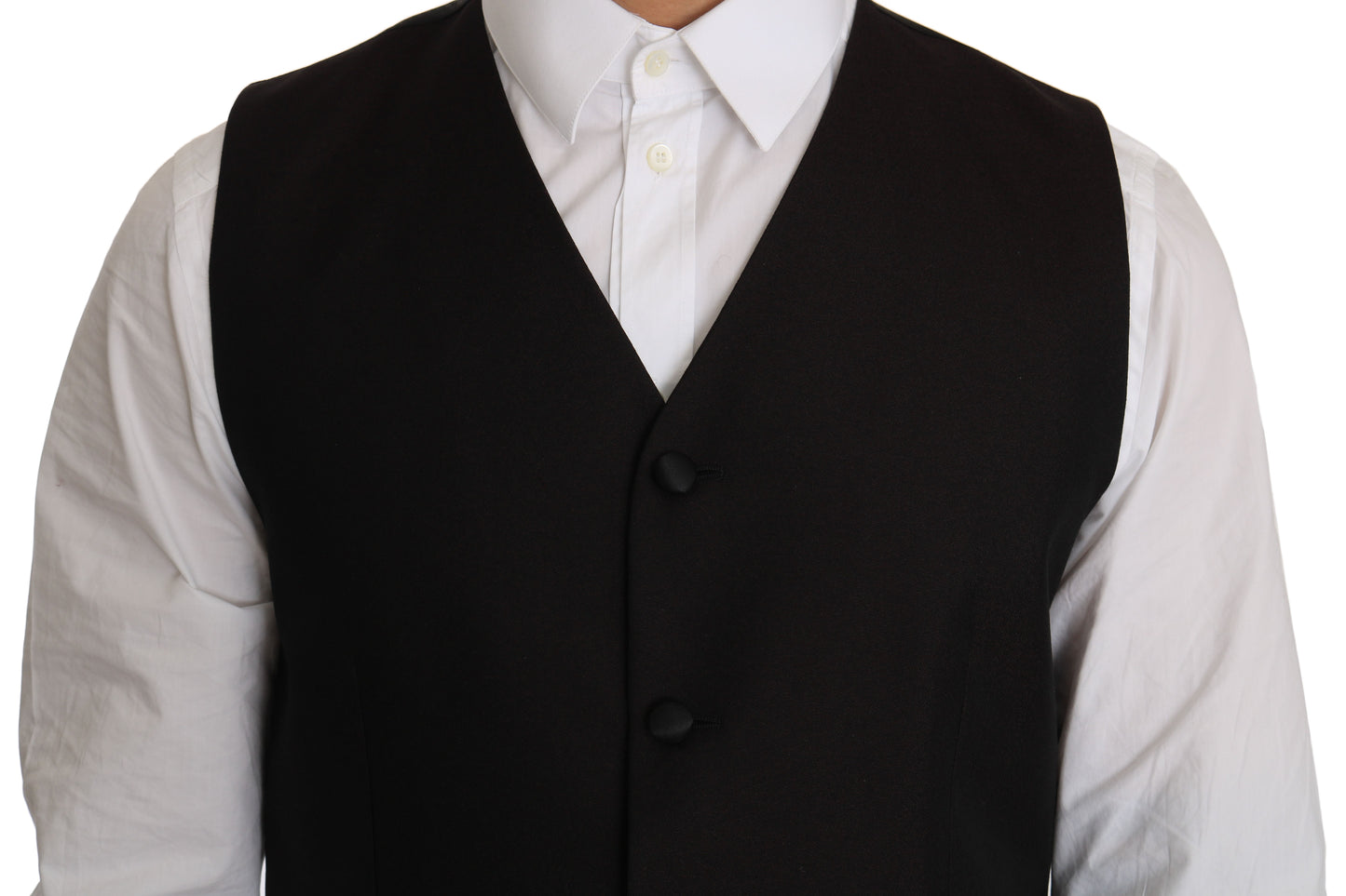 Dolce &amp; Gabbana Black Silk Dress Waistcoat