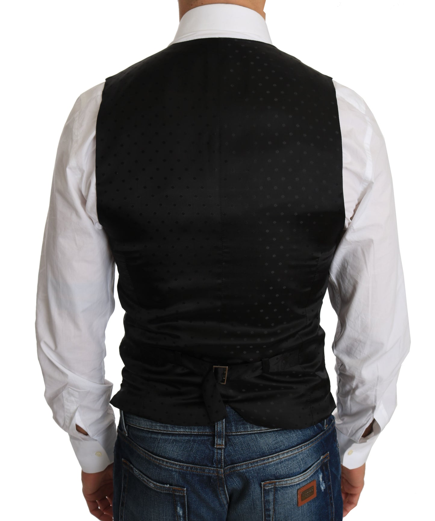 Dolce &amp; Gabbana Black Wool Dress Waistcoat