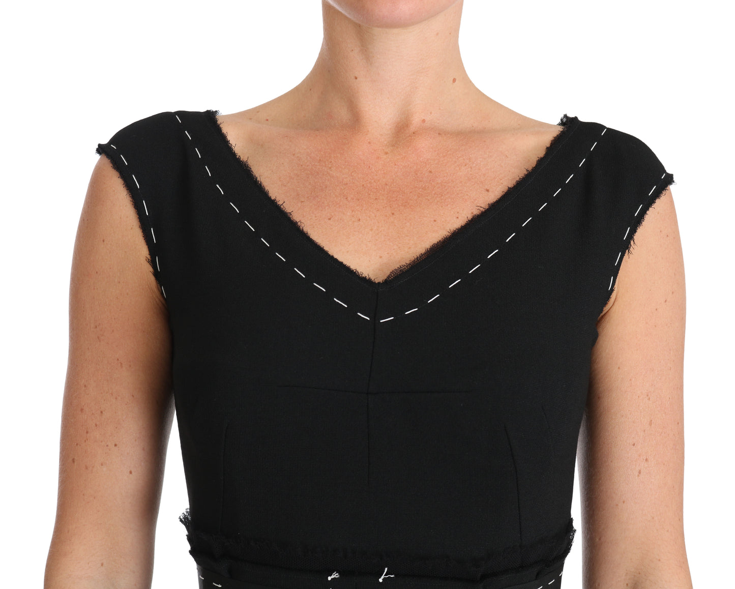 Dolce &amp; Gabbana Black Wool Stretch A-line Sheath Dress