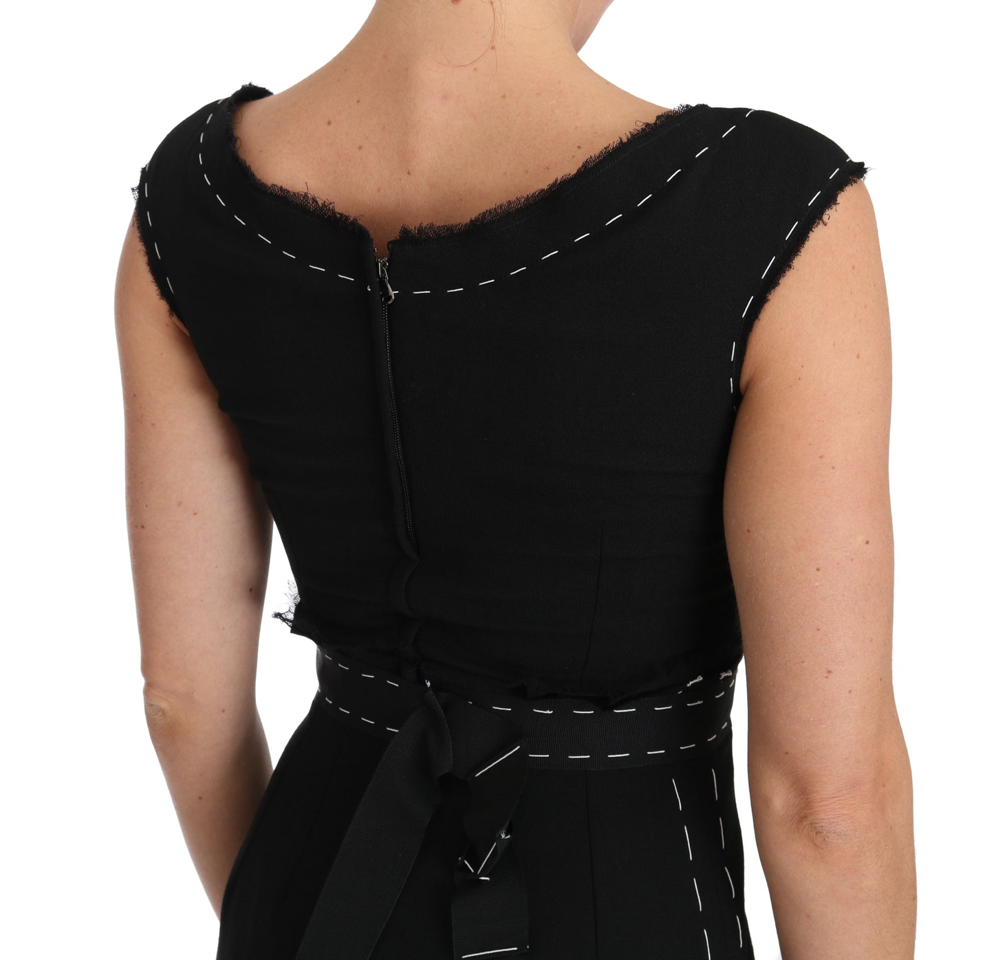 Dolce &amp; Gabbana Black Wool Stretch A-line Sheath Dress