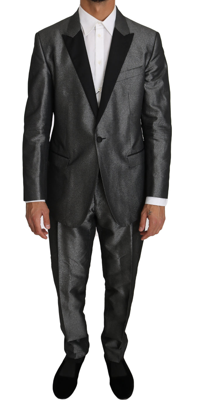 Dolce &amp; Gabbana Grey Patterned MARTINI 2 Piece Suit