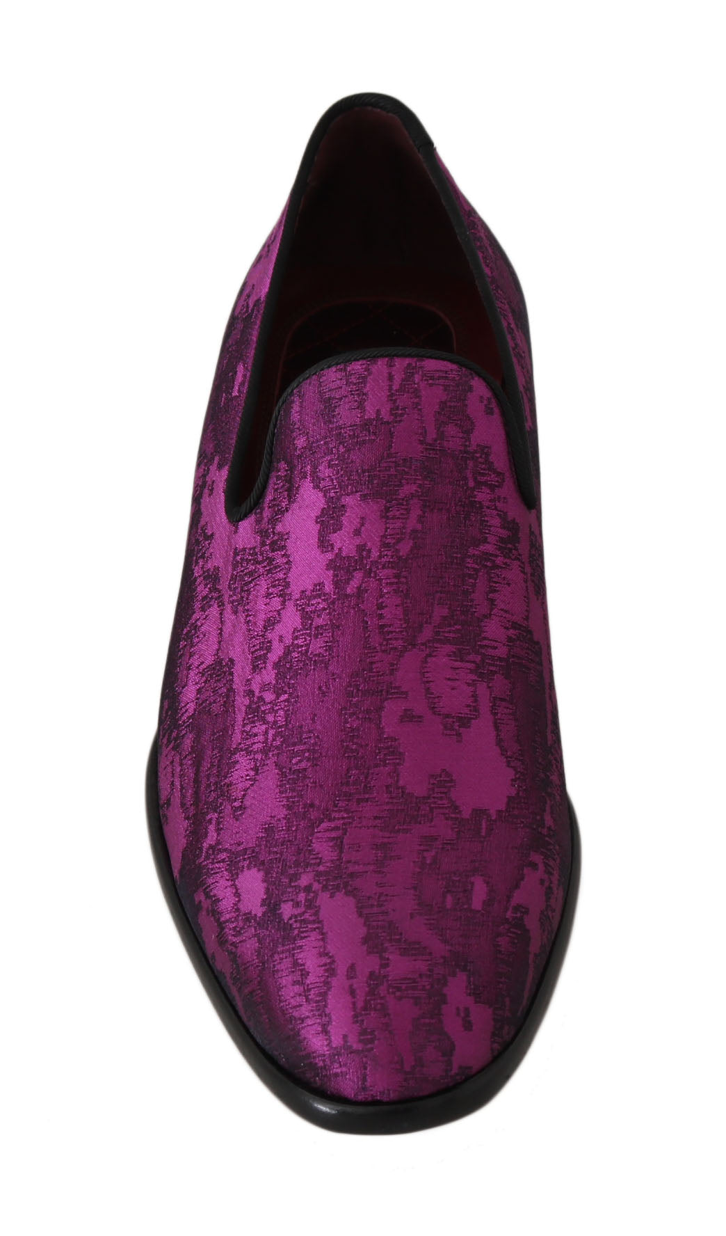 Dolce &amp; Gabbana Purple Jacquard Loafers Dress Formal Shoes