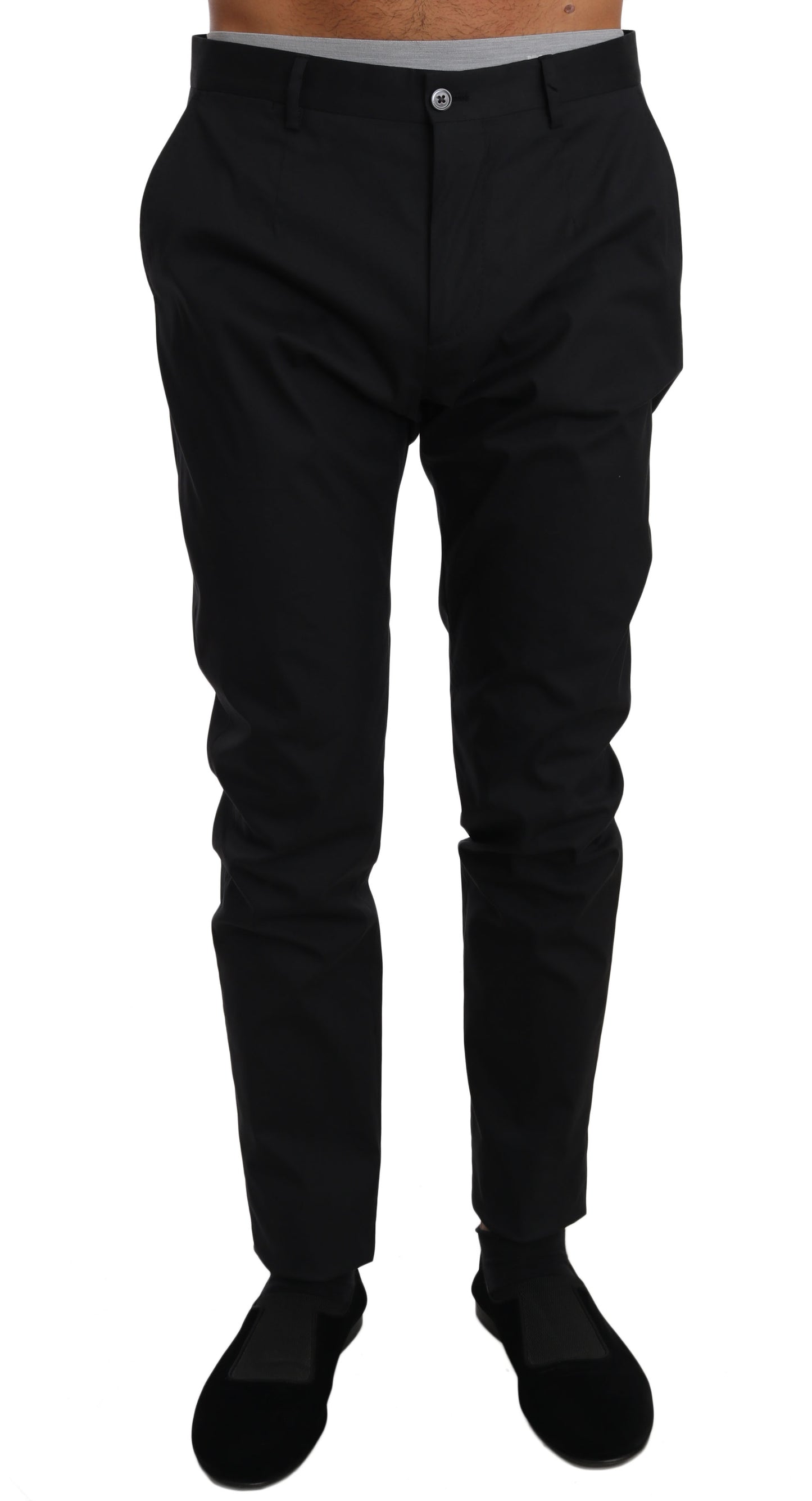 Dolce & Gabbana Elegant Black Formal Wool-Blend Trousers