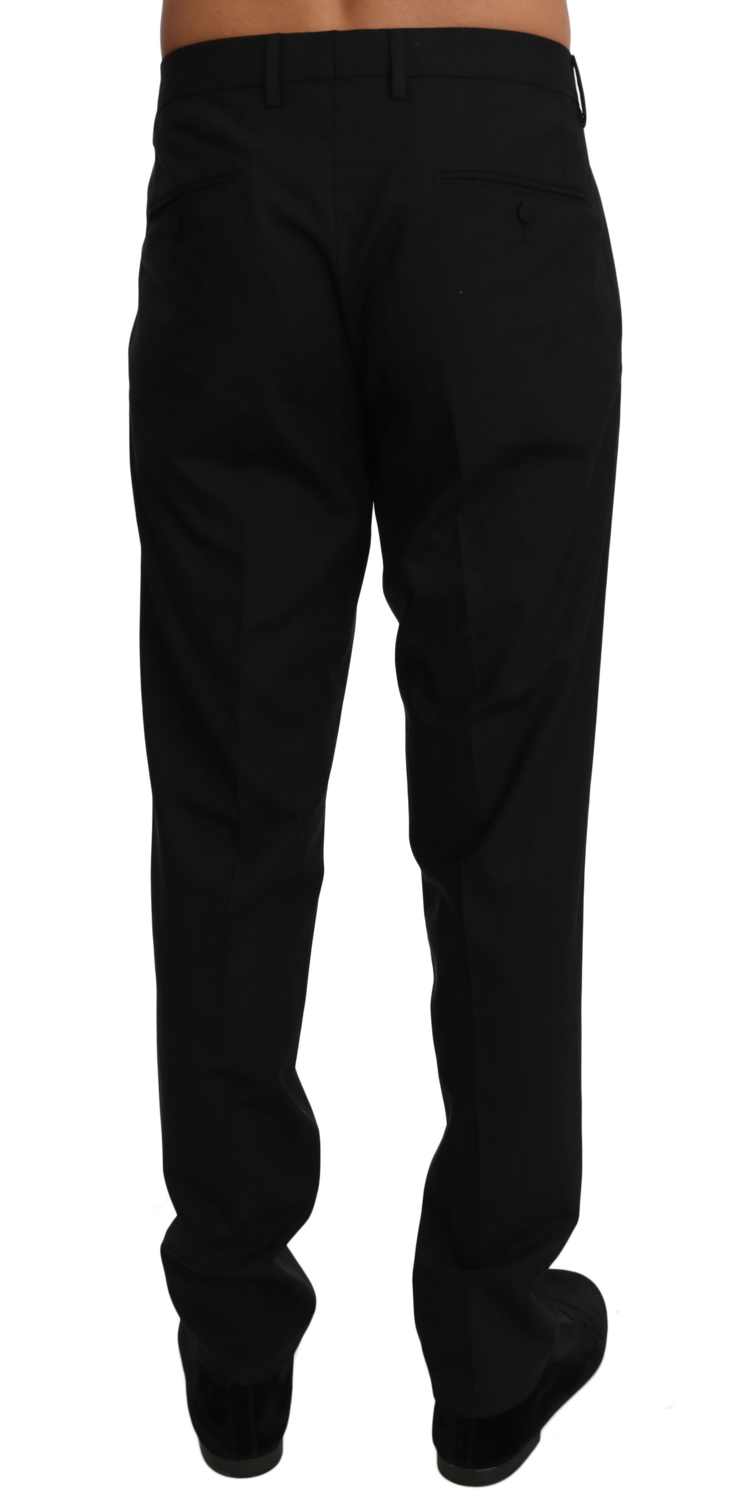 Dolce &amp; Gabbana Black Wool Stretch Dress Pantalon na Pantalon